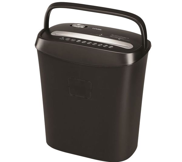 LOGIK LSHREP21 Cross Cut Paper Shredder, Security level: medium, Shreds staples / paper clips / credit cards, Shreds up to 6 sheets at once, Bin capacity: 11 litres, Duty cycle: 2 minutes