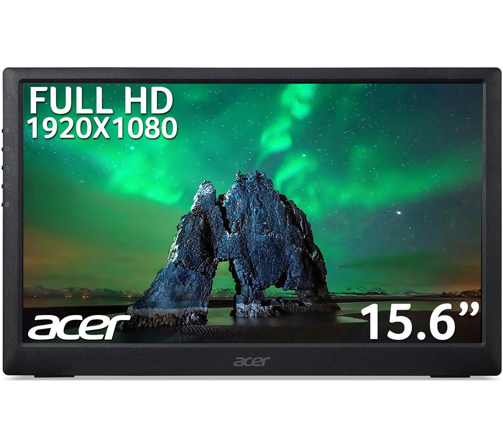 ACER PM161Q Full HD 15.6″ IPS Portable Monitor – Black, Black