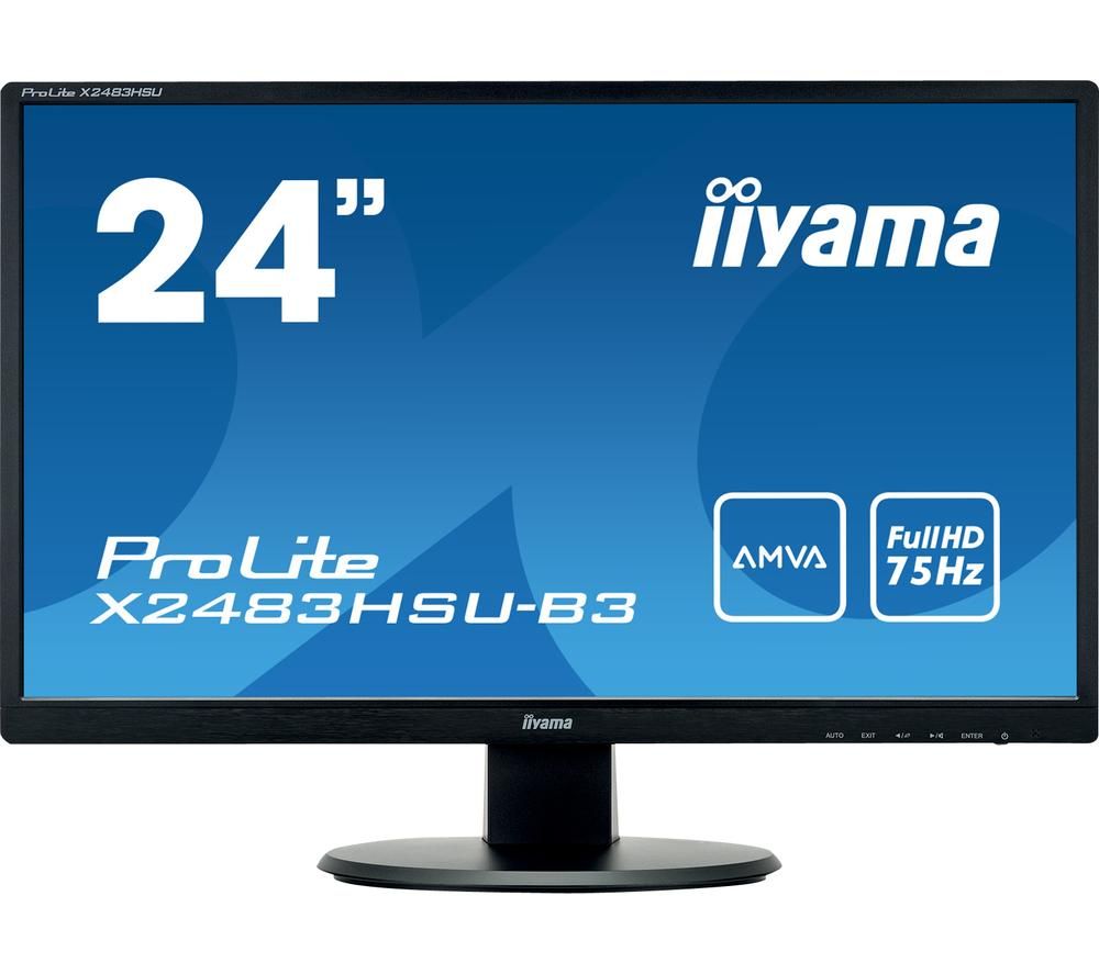 IIYAMA ProLite X2483HSU-B3 Full HD 24 LCD Monitor – Black, Black