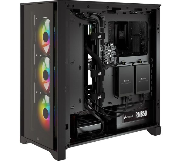 CORSAIR iCUE 4000X RGB ATX Mid-Tower PC Case - Black Fast Delivery ...