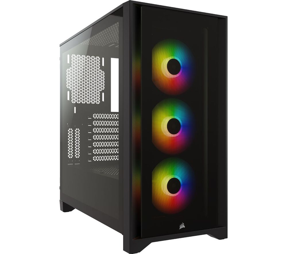 CORSAIR iCUE 4000X RGB ATX Mid-Tower PC Case - Black, Black