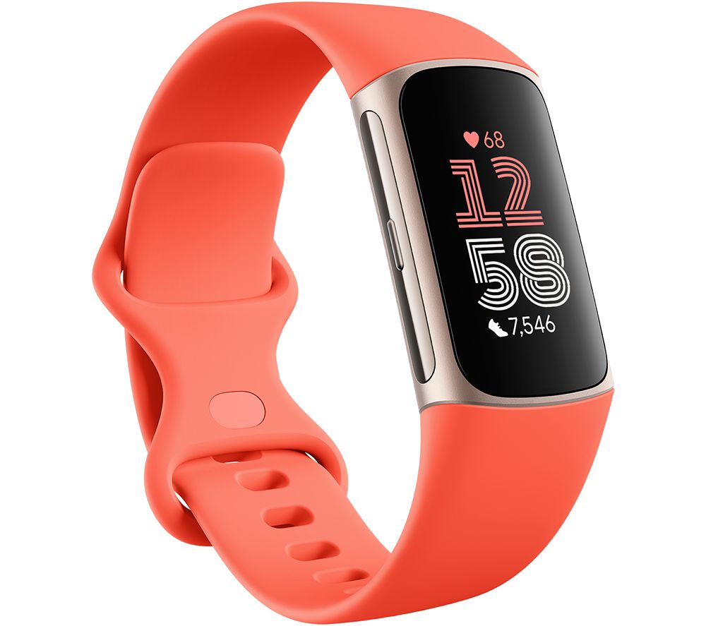 Charge 6 Fitness Tracker - Coral, Silicone Strap, Universal