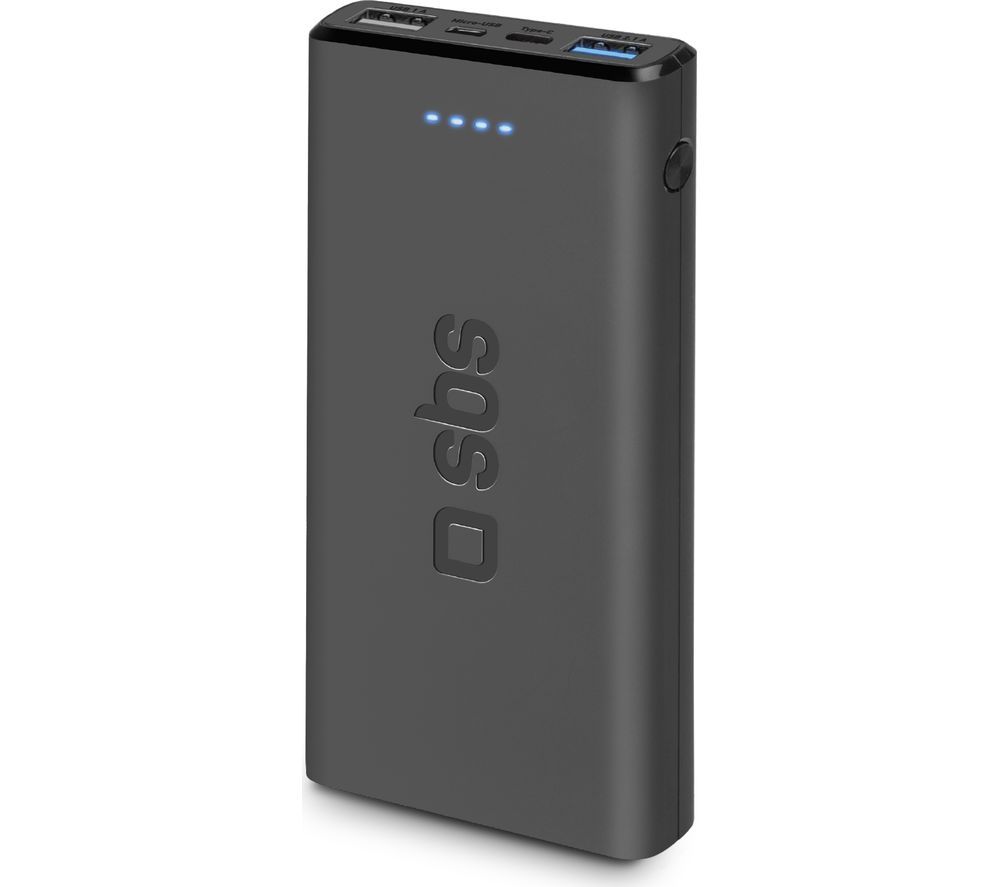 10000 mAh Portable Power Bank - Black