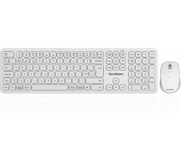 Sandstrom Swlcswh25 Wireless Keyboard Mouse Set White