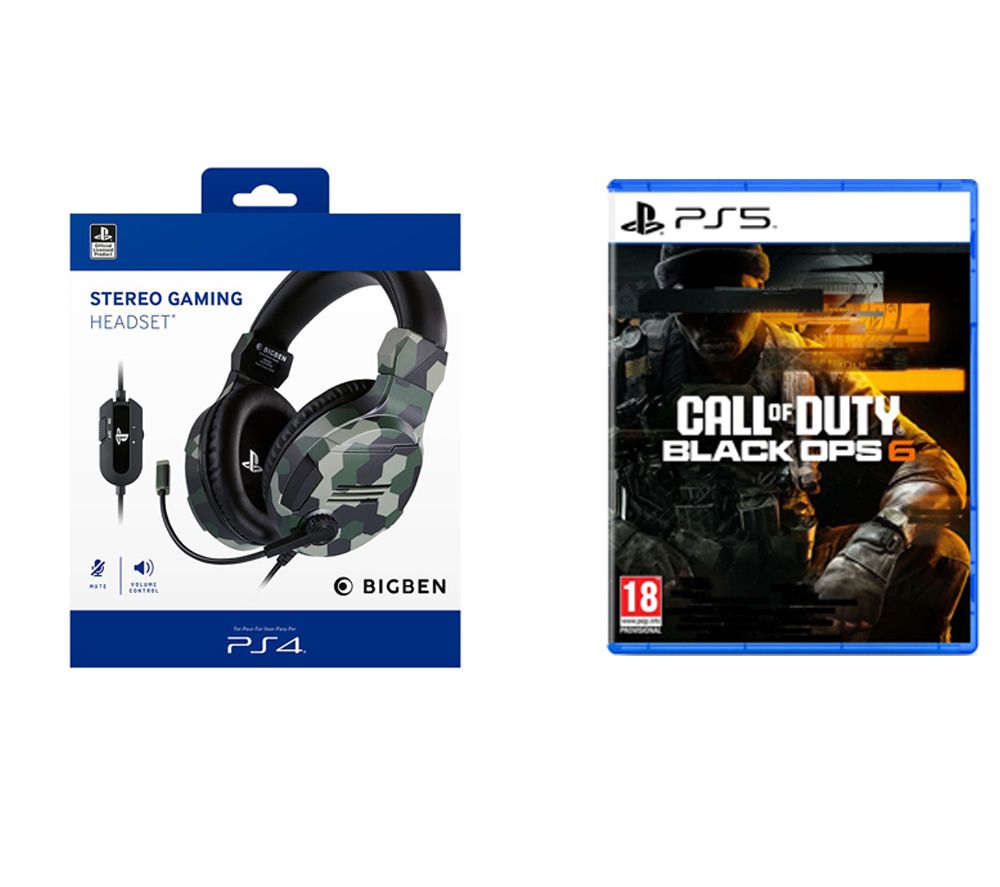 Call of Duty: Black Ops 6 (PS5) & Big Ben Wired Gaming Headset (Camo) Bundle