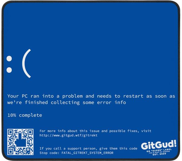 An image of GITGUD BSOD Gaming Mouse Mat - Blue, Large