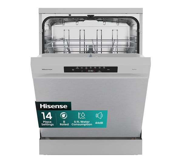 An image of HISENSE Hi4 HS642B90X Full-size Dishwasher - Silver