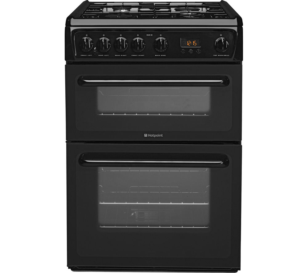 Buy HOTPOINT HAG60K 60 cm Gas Cooker Black Free Delivery Currys