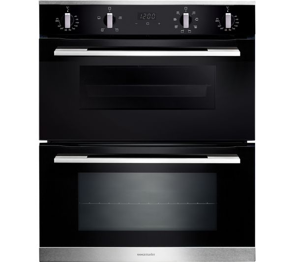 RANGEMASTER RMB7248BL/SS Electric Built-under Double Oven - Black, Black