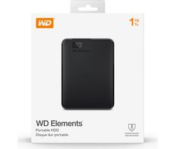 WD Elements SE Portable Hard Drive - 1 TB, Black