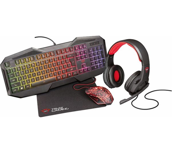 TRUST GXT 788RW 4-in-1 Gaming Bundle - Black, Black