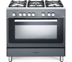 KENWOOD CK306SL 90 cm Dual Fuel Range Cooker - Slate Grey & Chrome