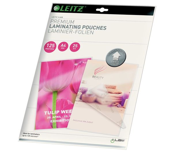 iLAM 74820000 125 Micron A4 Laminating Pouches - Pack of 25