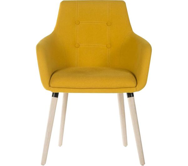 Teknik 4 Legged Fabric Reception Chair Yellow