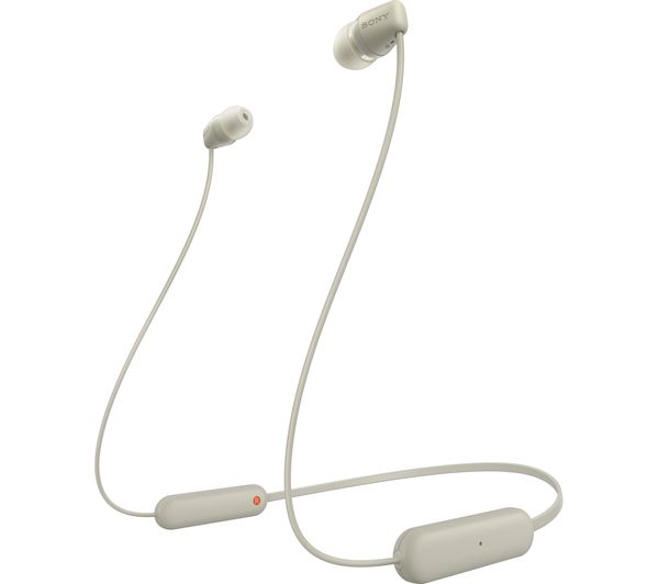 Image of SONY WI-C100 Wireless Bluetooth Earphones - Taupe