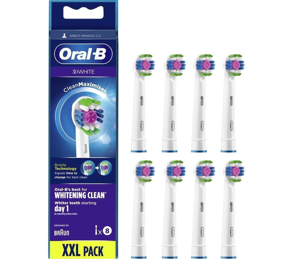 3D White Replacement Toothbrush Head – Pack of 8