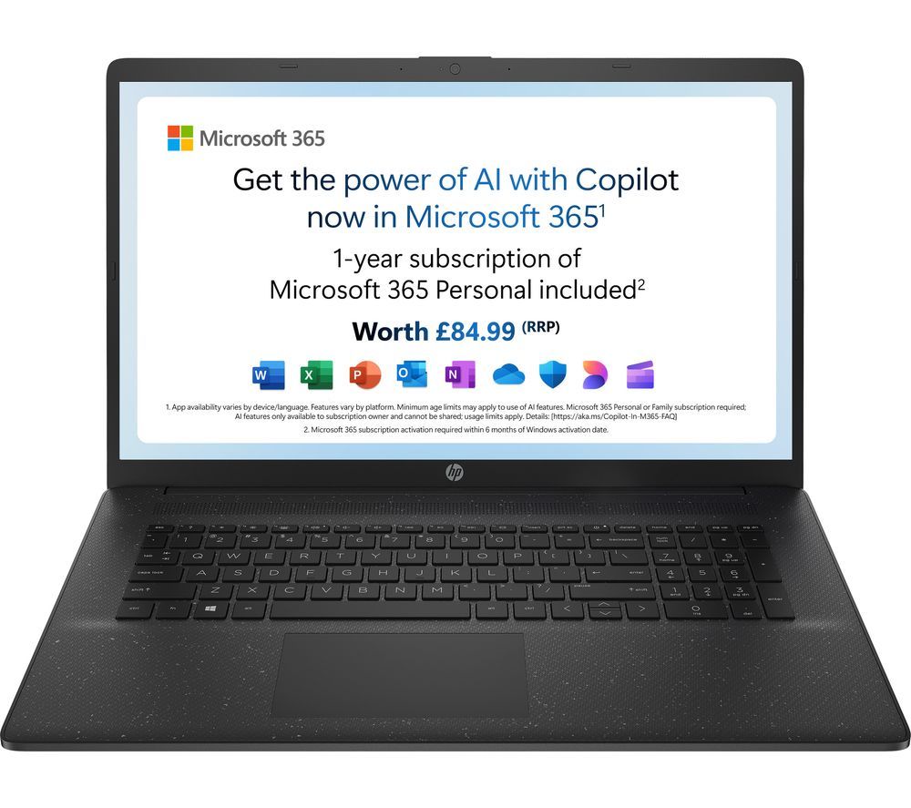 17-cn3502sa 17.3" Laptop - Intel® N100, 128 GB UFS, Black