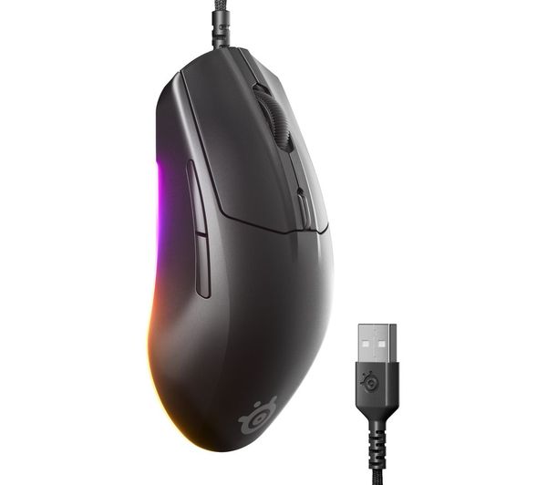 An image of STEELSERIES Rival 3 Gen 2 RGB Optical Gaming Mouse - Black