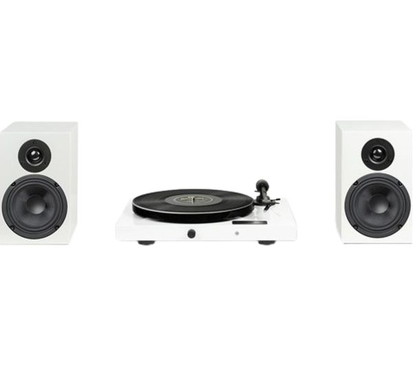 An image of PRO-JECT Juke Box E1 Belt Drive Bluetooth Turntable & Speakers - White