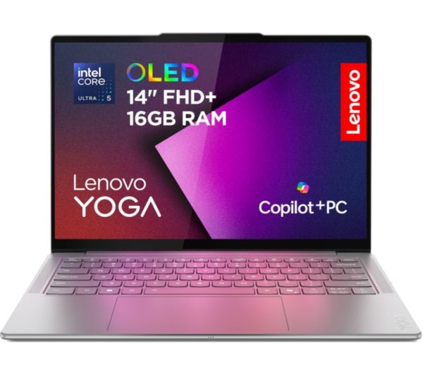 An image of LENOVO Yoga Slim 7 14" Refurbished Laptop, Copilot+ PC - Intel® Core™ Ultra 5, 512 GB SSD, Grey (Excellent Condition)