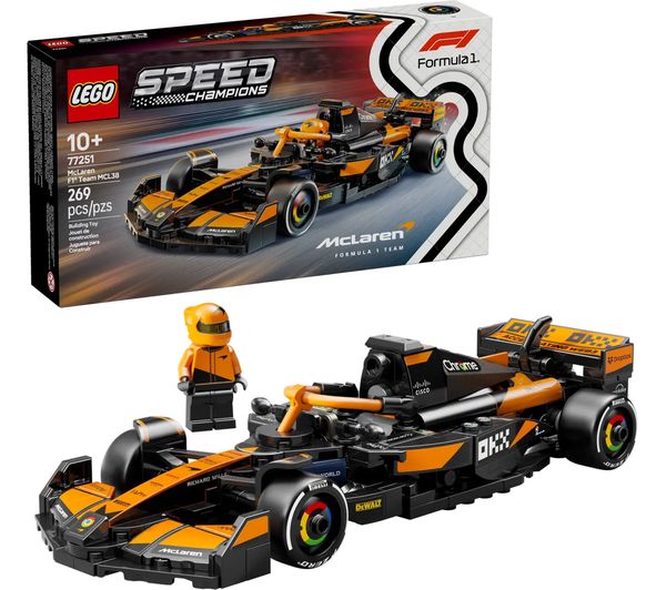 An image of LEGO Speed Champions 77251 McLaren F1 Team MCL38 Race Car Set
