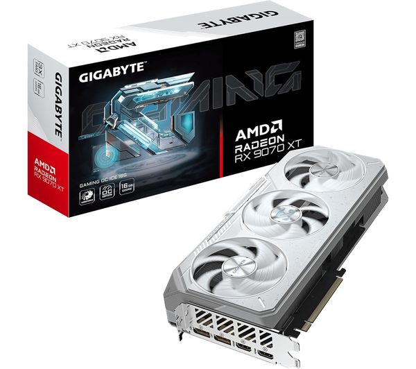 An image of GIGABYTE Radeon RX 9070 XT 16 GB GAMING OC ICE Graphics Card