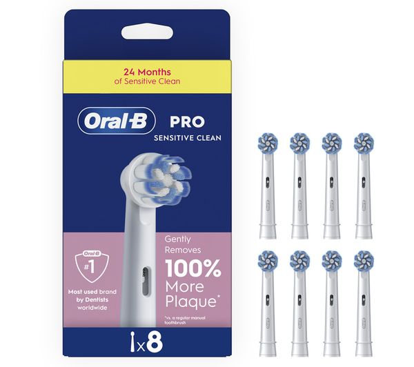 An image of ORAL-B Pro Sensitive Clean Replacement Toothbrush Head - Pack of 8