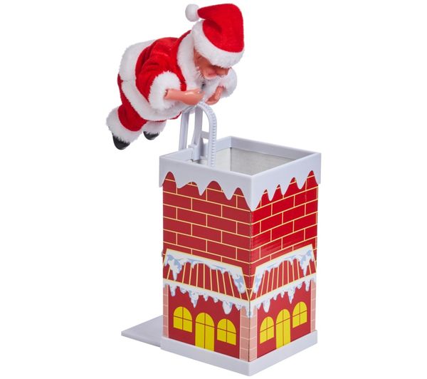 An image of SMART GARDEN Three Kings Chimney Santa Christmas Decoration - 30 cm, Red