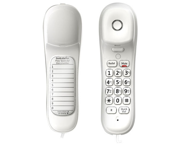 Bt Duet 210 Corded Phone Text Duplicated White