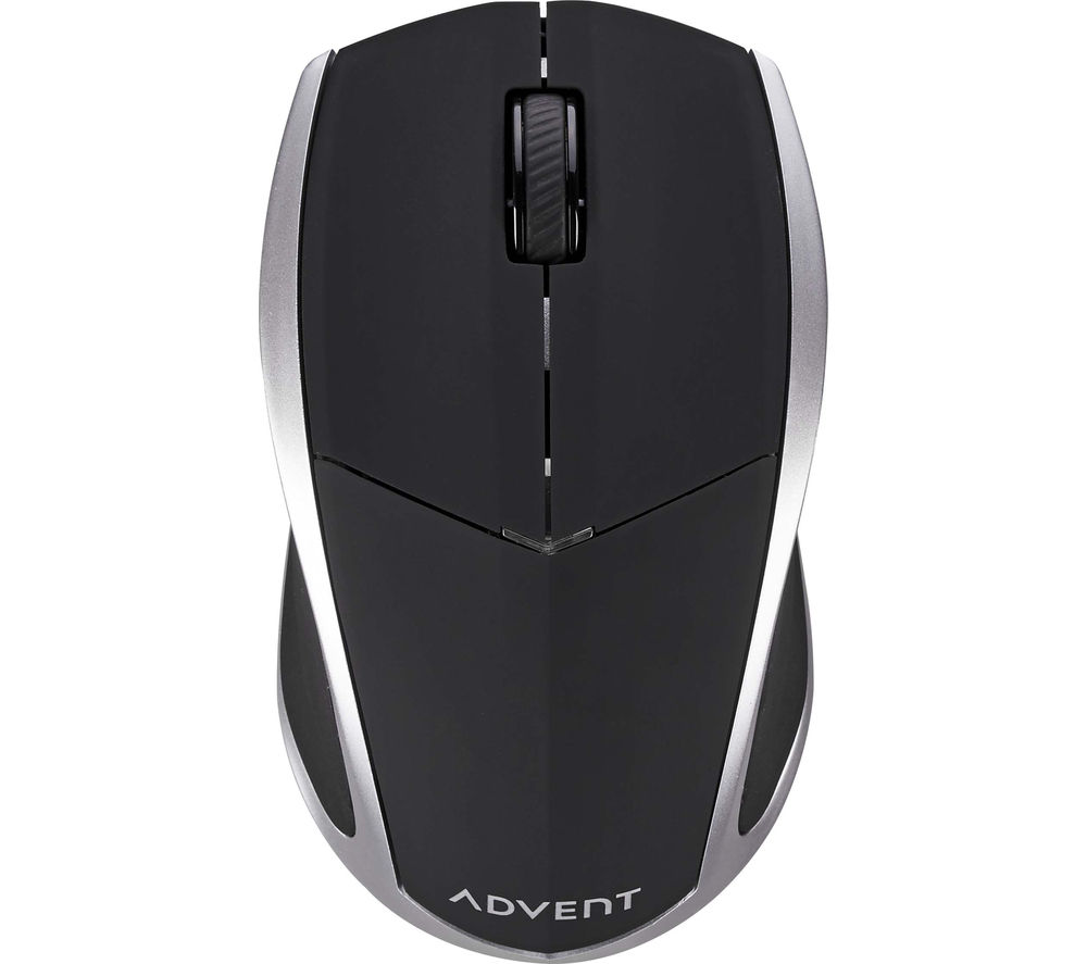ADVENT AMWL3B15 Wireless Blue Trace Mouse - Black & Silver