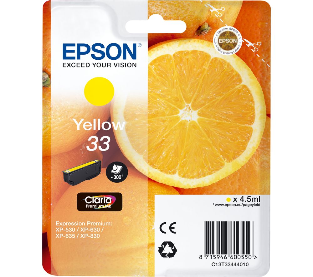 No. 33 Oranges Yellow Ink Cartridge