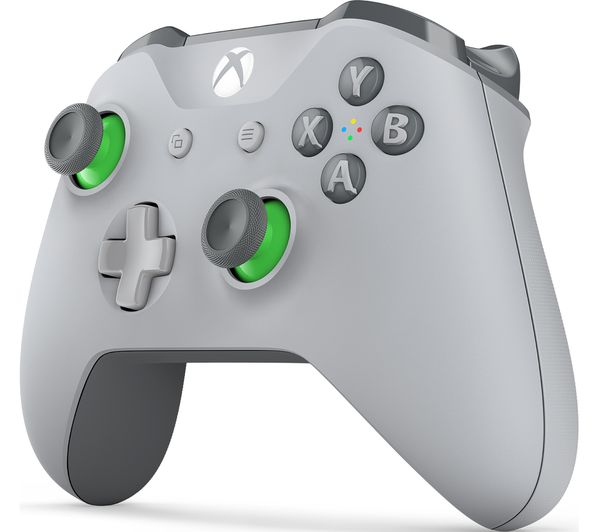 xbox grey and blue wireless controller