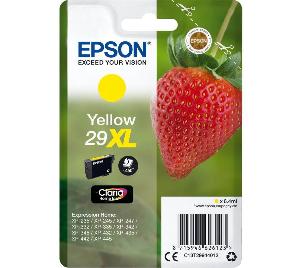 Buy EPSON 29XL Strawberry Yellow Ink Cartridge | Free Delivery | Currys