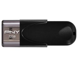 PNY Attache 4 USB 2.0 Memory Stick - 32 GB, Black