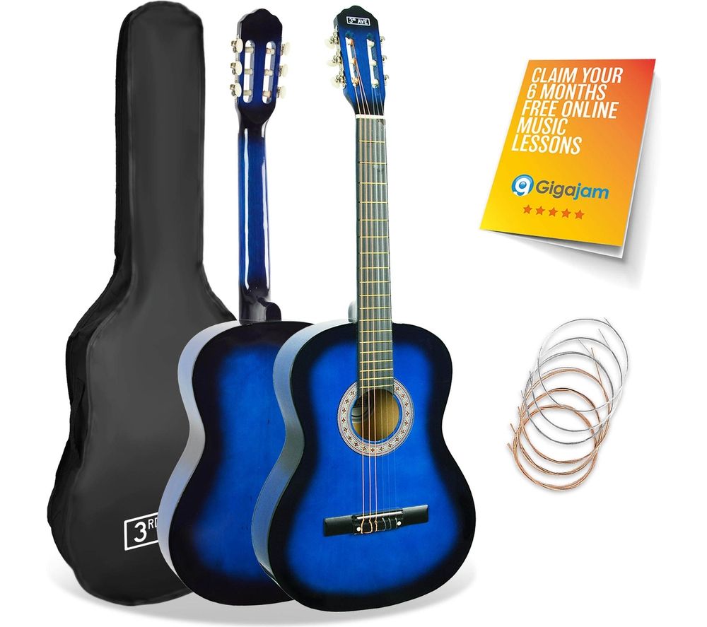 3/4 Size Classical Guitar Bundle - Blue