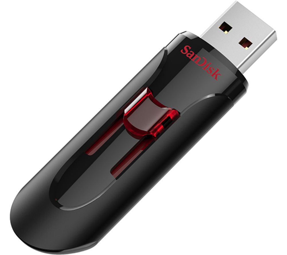 SANDISK Cruzer Glide USB 2.0 Memory Stick - 16 GB, Black & Red