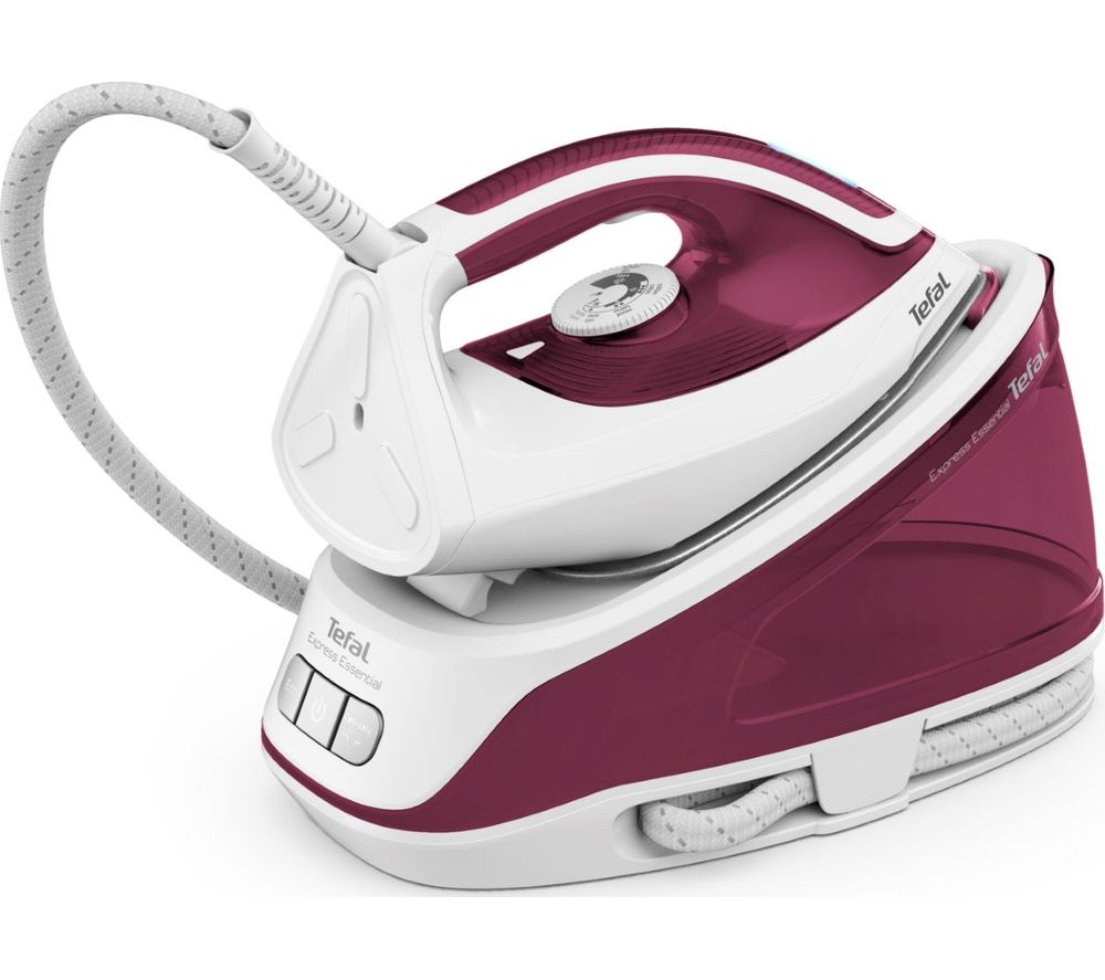 TEFAL Express Essential SV6110 Steam Generator Iron - White & Red