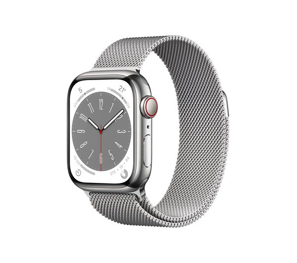 MNJ83B/A - APPLE Watch Series 8 Cellular - Silver with Silver 