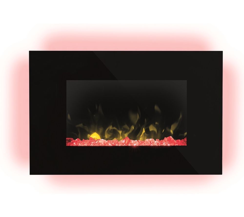 Toluca Deluxe TLC20LX Wall Mounted Electric Fireplace - Black