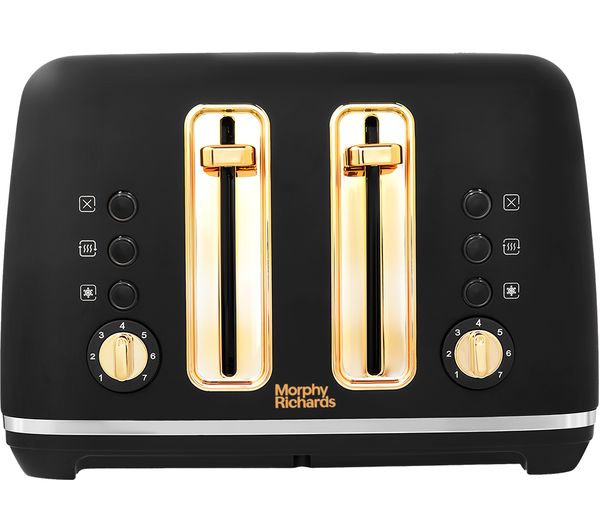 Morphy Richards Accents 242047 4 Slice Toaster Black Gold