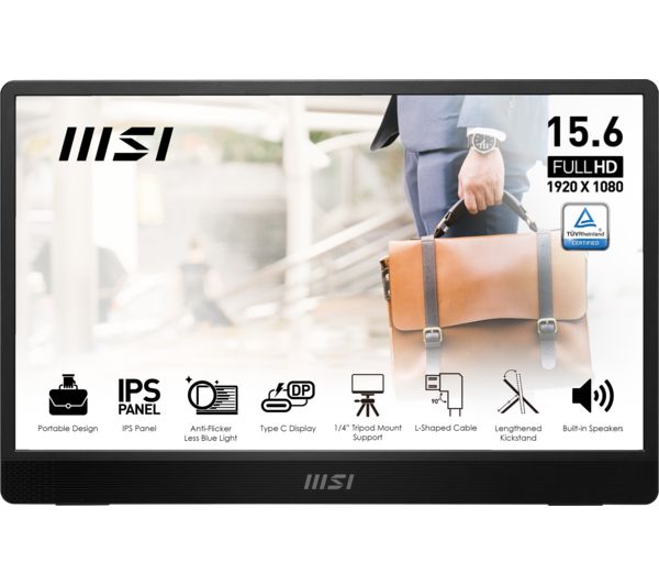Msi Pro Mp161 E2 Full Hd 156 Ips Led Portable Monitor Black