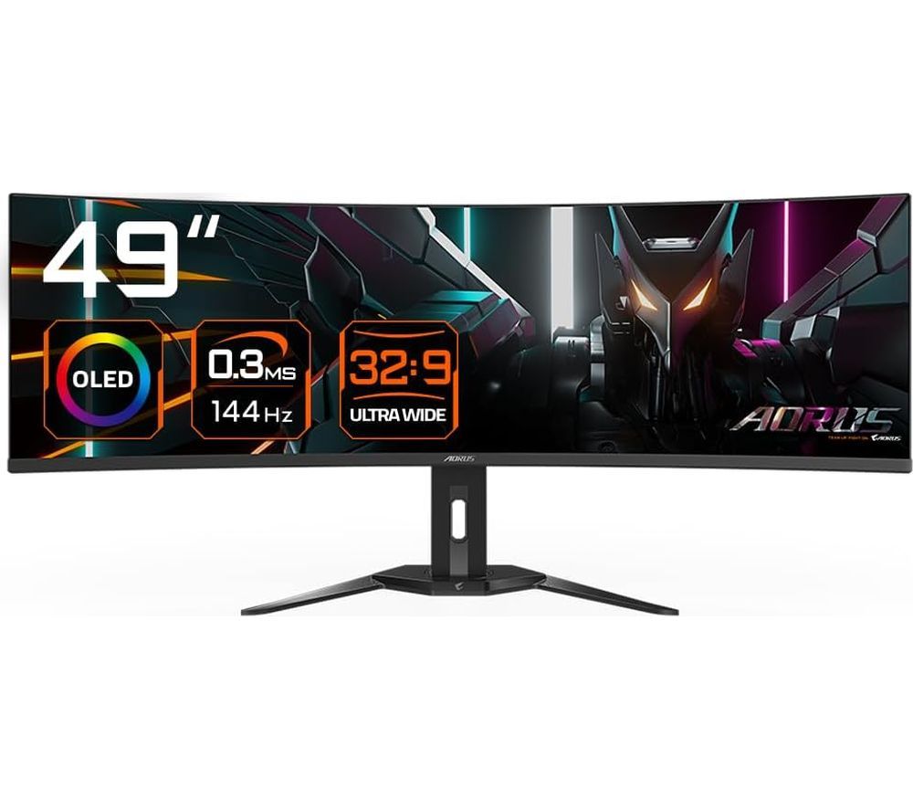 AORUS CO49DQ UltraWide Dual Quad HD 49" Curved OLED Gaming Monitor - Black