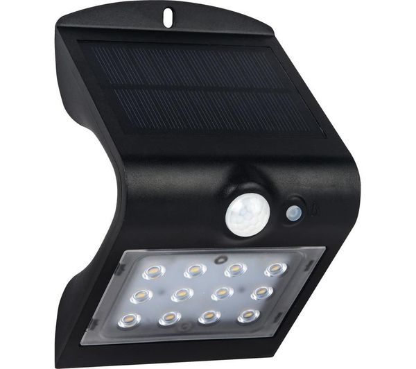 Image of LUCECO Solar Guardian Outdoor LED Wall Light with PIR Motion Sensor - Black