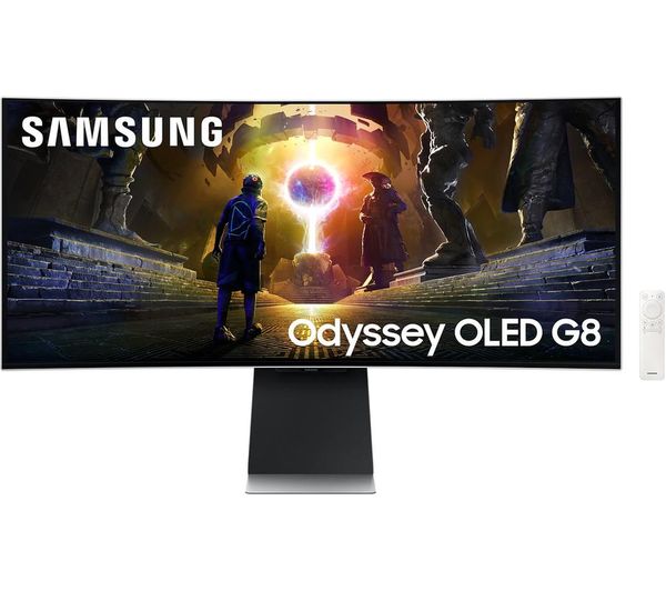 SAMSUNG Odyssey G8 LS34DG850SUXXU Quad HD 34" Curved QD-OLED Smart Gaming Monitor - Silver