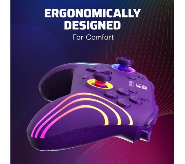 An image of PDP Afterglow Wave Wireless Controller for Nintendo Switch - Purple
