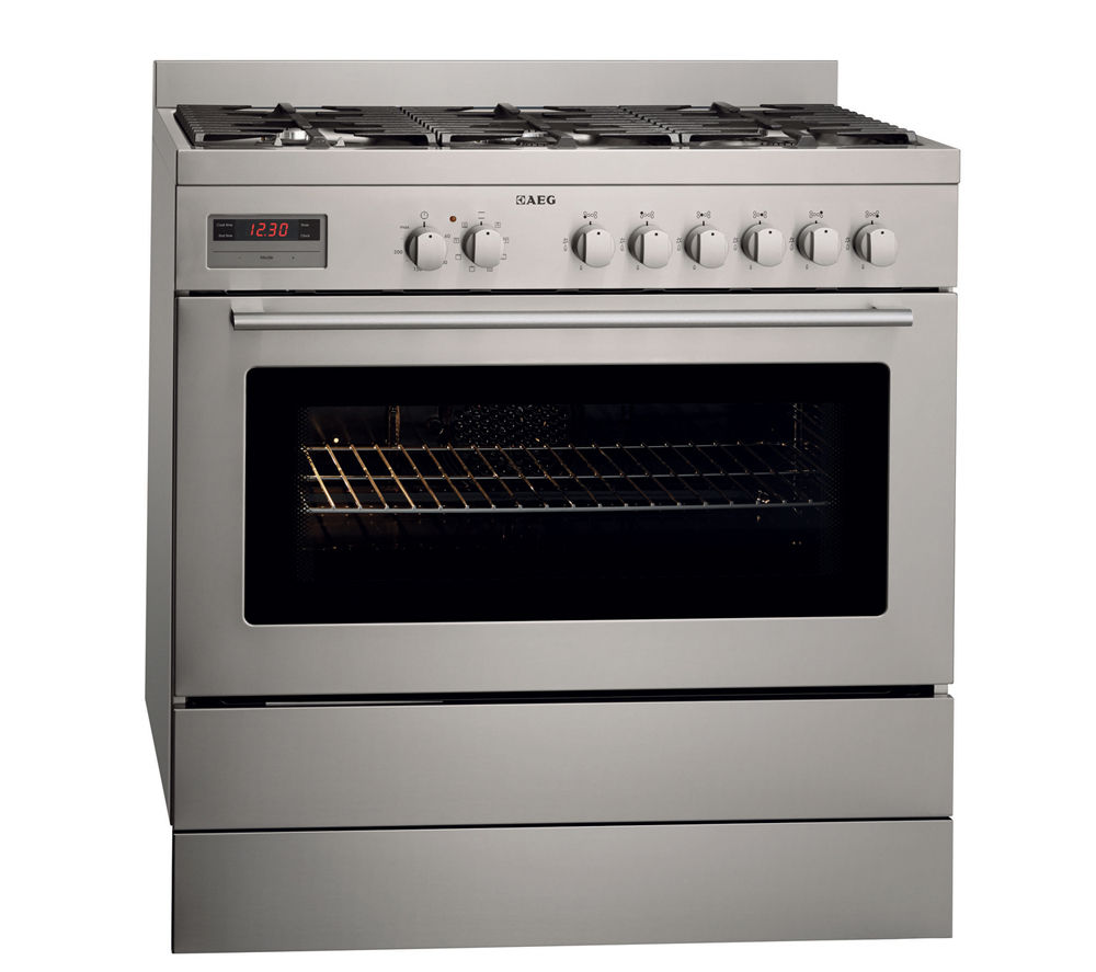 AEG 47009GO-MN Dual Fuel Range Cooker - Stainless Steel, Stainless Steel