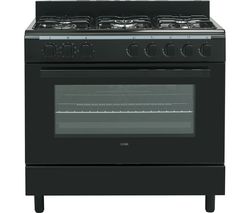 LOGIK LFTG90B17 90 cm Duel Fuel Range Cooker - Black