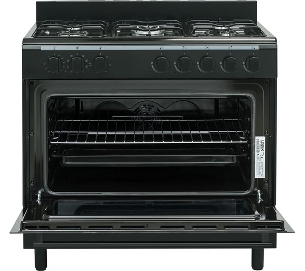 LOGIK LFTG90B17 90 cm Duel Fuel Range Cooker Black Fast Delivery