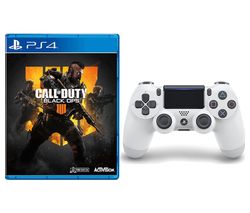 PS4 Call of Duty: Black Ops 4 & DualShock 4 V2 Wireless Controller Bundle - White