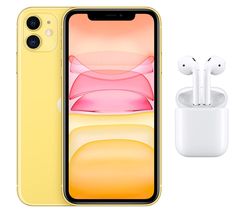 iPhone 11 & AirPods with Charging Case (2nd generation) Bundle - 64 GB, Yellow